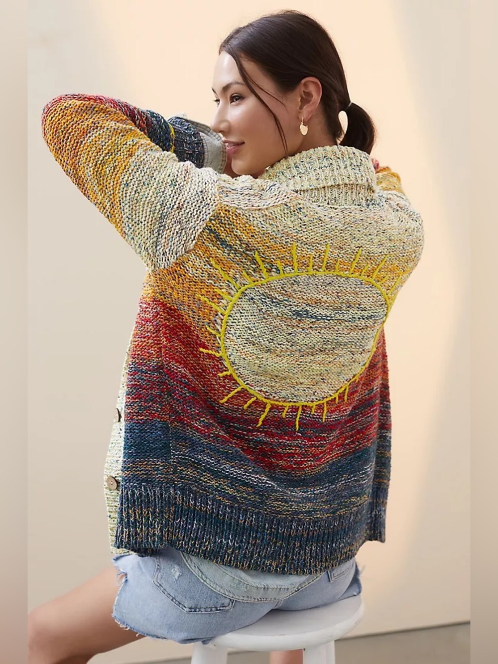 Anthropologie Pilcro Sunset Embroidered Cardigan (Size XS)